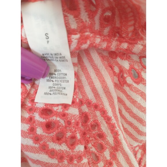 Aerie NWT Pink Striped Embroidered Tie Strap Tank Top Women’s Small - Picture 9 of 10